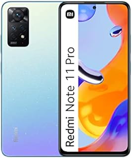 Xiaomi Redmi Note 11 Pro - Smartphone 6+128GB, 6.67 120Hz FHD+ AMOLED DotDisplay, MediaTek Helio G86, 108MP+8MP+2MP+2MP AI quad Camera, 5000mAh, Star Blue (UK Version + 2 Years Warranty)