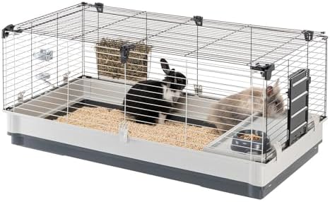 Ferplast KROLIK XL Rabbit Cage - Spacious and Modular, Hinged Roo...