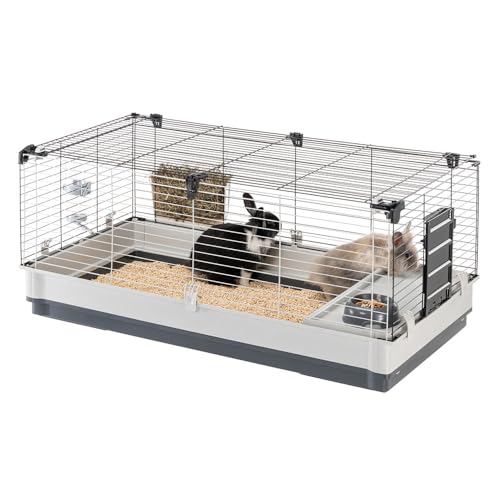 Ferplast Gaiola para coelhos porquinhos-da-índia com grande espaço de estar, casa de animais pequenos, gaiola pequena para animais de estimação, 120 x 60 x 50 cm
