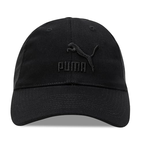 Image of Puma Unisex's Cotton Cap (2620815 Black Logo), Adjustable