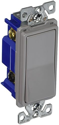 Cooper 7504GY 15 Amp 4-Way Rocker Decorator Switch, Gray