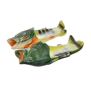 TUOJINRUIDA Fisch Schlappen Unisex Lustig Badelatschen für Herren oder Damen Funny Hausschuhe Latschen für Strandhaus Dusche Entspannte Stunden Am Pool, Spaziergänge Im Freien 38-39