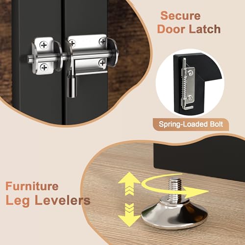 rehomerance 26" Heavy Duty Dog Crate Furniture for Small Dogs, Metal Kennel for High Anxiety Dogs, Chew Proof Pet Cage Indoor, Decorative Dog Kennel End Table - Thumbnail 4