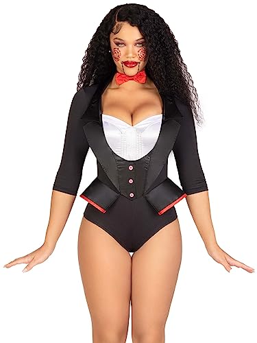 Leg Avenue Womens 2 PC Pretty Puppet Halloween Costume with Bow Tie LARGE Black/White