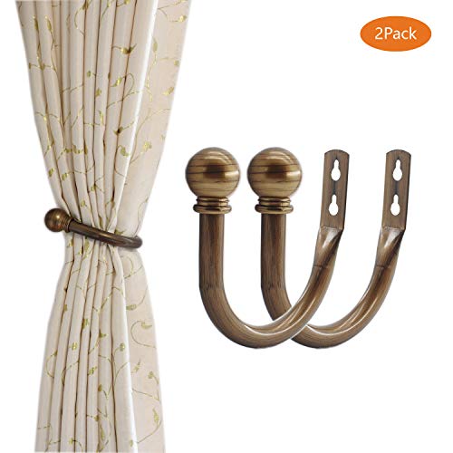 Decorative Curtain Holdbacks,Ulifestar Wall Mounted Window Drapery Tiebacks Hooks Drape Holdbacks Holders For Bedroom,Livingroom,Office With Installation Screws (Bronze) #TOP6