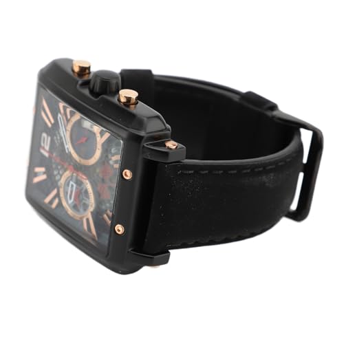 Montre chronographe d'affaires analogique étanche Naroote avec bracelet en cuir PU
