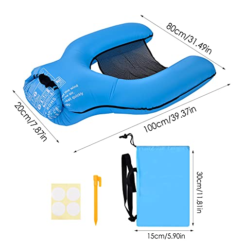 Zwembad Opblaasbare Float Ligstoel, Water Hangmat Drijvende Enkele Fauteuil, Buiten Zwembad Float Speelgoed Riviervlot… - Image 7