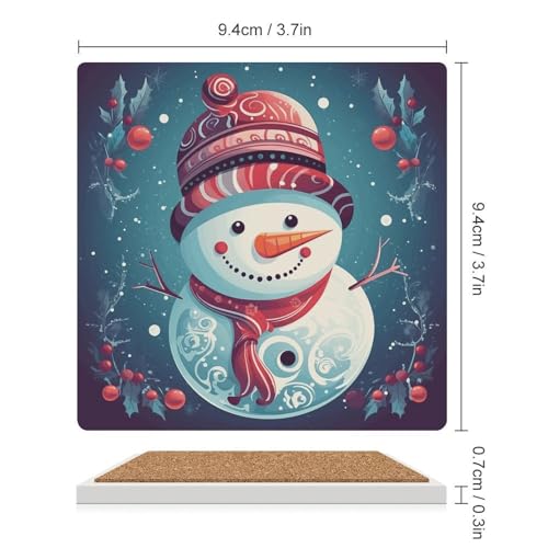 Dessous de verre bonhomme de neige réutilisable pour table basse - 3