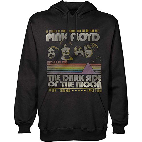 Pink Floyd Darkside of The Moon Retro Stripes Pull à capuche pour homme Noir Taille S-XL - Noir - Small