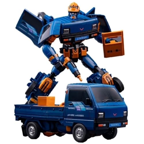 Image of 1:24 Scale Car Transformation Toy Figure for Kids - Manual Robot & Car 2-in-1 Action Toy, 22cm Large Size, Blue Toy Figure, Gift for Boys Age 5+