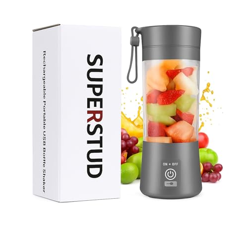 Image of Blender Mixer Grinder For Milk Shakes ; blender machine; Portable USB Juicer for home ; Mini Smoothies & Juices; Office, & Kitchen (Royal Gray) - 6 Blade, Rechargable