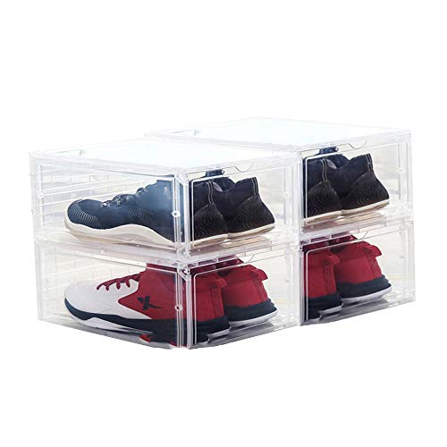 Krispich 4 cajas de zapatos apilables de plástico transparente organizador de zapatos (4 piezas)