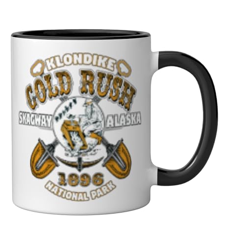 Skagway Alaska Klondike Gold-Rush National Park Keepsake Ceramic Mug, Black/White, 11oz by Alaska Souvenir Gifts by PLOLDS - Used condition - Image 2