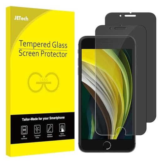 JETech Privacy Screen Protector for iPhone SE 2nd Generation, iPhone 8 and iPhone 7, Anti-Spy Tempered Glass Film, 2-Pack