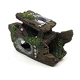 Lefunpets Aquarium Shipwreck Decorations Fish Tank Ornaments, Resin Sunken Ship Decor, Hideout for Aquarium Betta Fish Decorations 5 to 10 Gallon