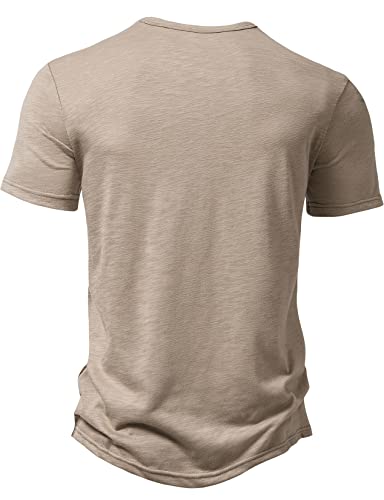 Men's Short Sleeve Henley Shirt Casual Stretchy Slim Fit T Shirt3
