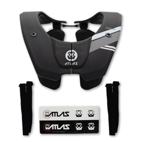 Atlas Brace Air Lite Neck Brace (Adult - Medium) for Use In: Powers, Offroad Racing, Motocross, Mountain Biking, and BMX (Black)