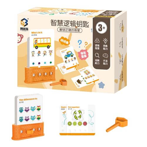 ロック＆キー玩具、キッズキー＆ロック玩具 - パズル思考玩具｜クリエイティブキー＆ロック玩具、パズルキッズキー玩具、早期学習思考玩具 (オレンジ1)