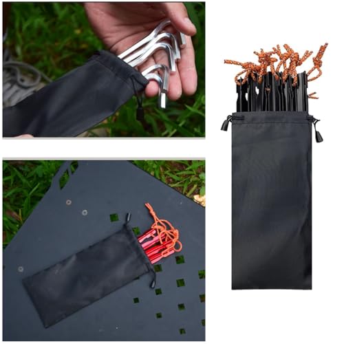 Bolsa para Estacas de Tienda de Campaña de Aluminio 6 Piezas con Cordón Negro 8.46 x 3.54 pulgadas miniatura 4