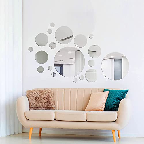 Shappy 32 Pcs Acrylic Mirror Wall Stickers