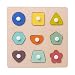 perfeclan Materiale educativo Montessori in legno Giocattolo sensoriale per bambini Puzzle con pioli colorati Puzzle con manopola per bambini in età prescolare - Forma