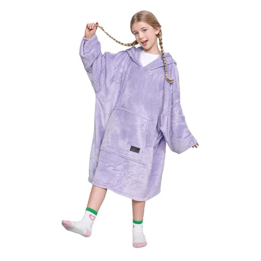 Catalonia Oversized Blanket Hoodie Sweatshirt for Kids, Wearable Fleece Pullover with Large Front Pocket, Teen Boys Girls Gift