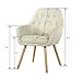 LSSBOUGHT Contemporary Stylish Button-Tufted Upholstered Accent Chair with Solid Wood Legs (Beige)