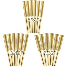 18pcs High Hardness Titanium Plated Chainsaw Sharpener Bits for Chain, Including 5/32x 6, 3/16x 6, 7/32x 6pcs