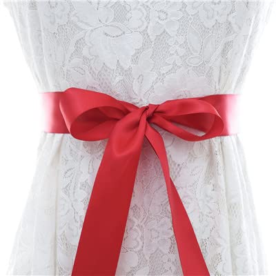 KEOJI Cinturón nupcial con diamantes de imitación Cinturón elegante para vestido de novia con piedras Faja nupcial de cristal plateado para vestidos de mujer - rojo vino