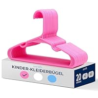 SereneLife 20 Pack Plastic Kids Hangers – Non-Slip Baby Hangers for Closet, Space-Saving Thin Design for Organizing Clothes, Infant, Toddler, and Newborn Clothing (Pink)