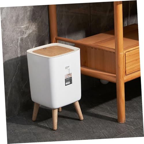 Caneca de basura cuadrada con tapa madera 10 L miniatura 7