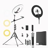 Bzyltrux Large Ring Light Kit with 79' Stand, [New Version] 55W 6700K Dimmable,LED 18' Big Ring Light Tripod,Dual Phone Holder for iPhone,tiktok,Makeup,Yutobe,Live Stream,Photography,Video Recording