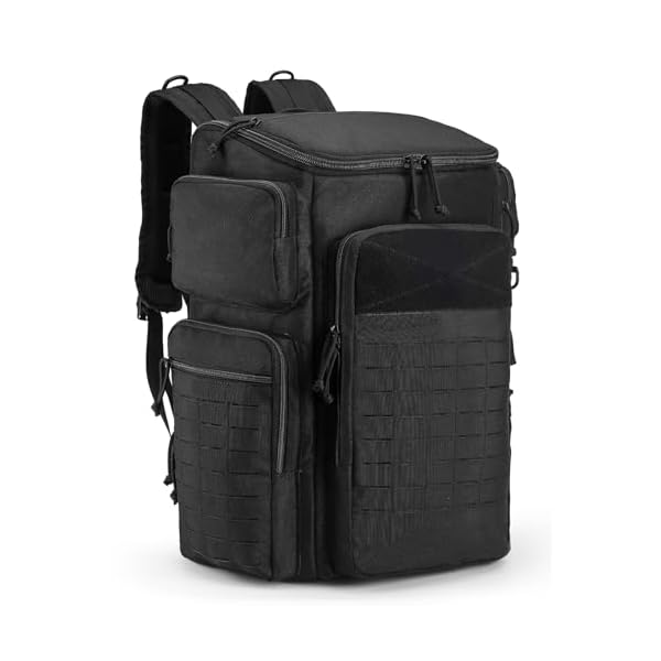 50L Military Tactical Backpack for Men Large Travel Backpack Heavy Duty Utility Army 3 Days Assault Pack Molle Bag Rucksack for Hiking Outdoor Adventures, Black
