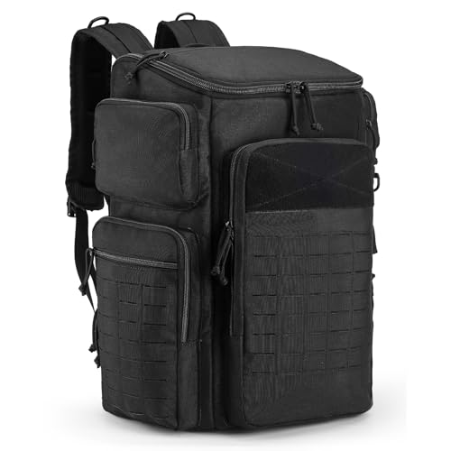50L Military Tactical Backpack for Men Large Travel Backpack Heavy Duty Utility Army 3 Days Assault Pack Molle Bag Rucksack for Hiking Outdoor Adventures, Black