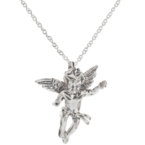 Sterling Silver Cupid Cherub Pendant Necklace, 18