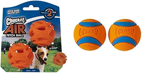 Chuckit! Air Fetch Dog Ball Durable Rubber Dog Toy Launcher Compatible Dog Balls, 2 Pack, Small