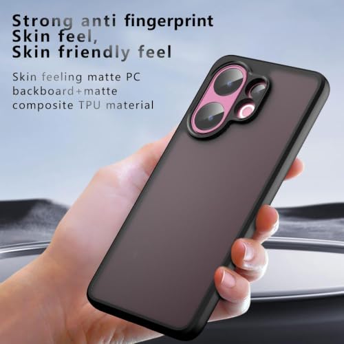 Image of Matte PC+TPU Phone Case For Vivo T4 Pro 5G Air Bag Protection, Black