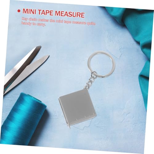 Cinta métrica mini retráctil con llavero 1 m metal portátil miniatura 5