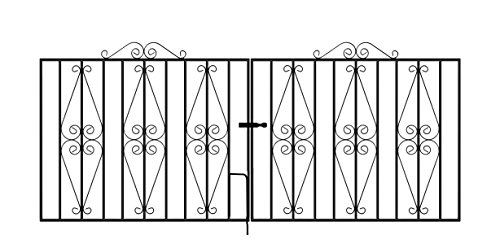 STIRLING Driveway Gates 2438mm (8ft) GAP x 914mm High Galvanised Wrought Iron Metal gate ST13ZP