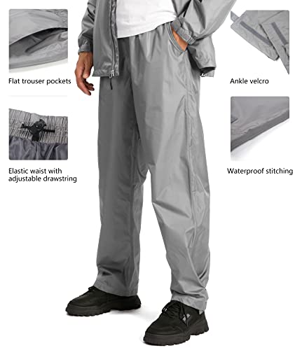 V Valanch Rain Suit For Men Motorcycle Rain Gear Durable Rain Pants And Jackets(1222-Grey,Xl) #TOP2