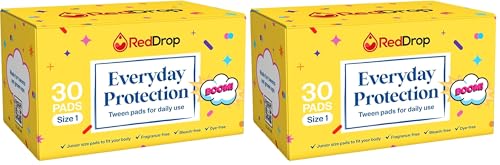 Image of RedDrop Tween Everyday Pads - Ideal for Girls Experiencing Discharge or Unexpected Bleeding - Reliable Backup for in-Between Days (Pack of 2)