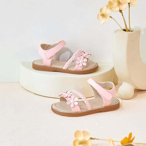 Image of GINFIVE Toddler Girls Sandals Little Girls Kids Summer Shoes Toddler Sandals