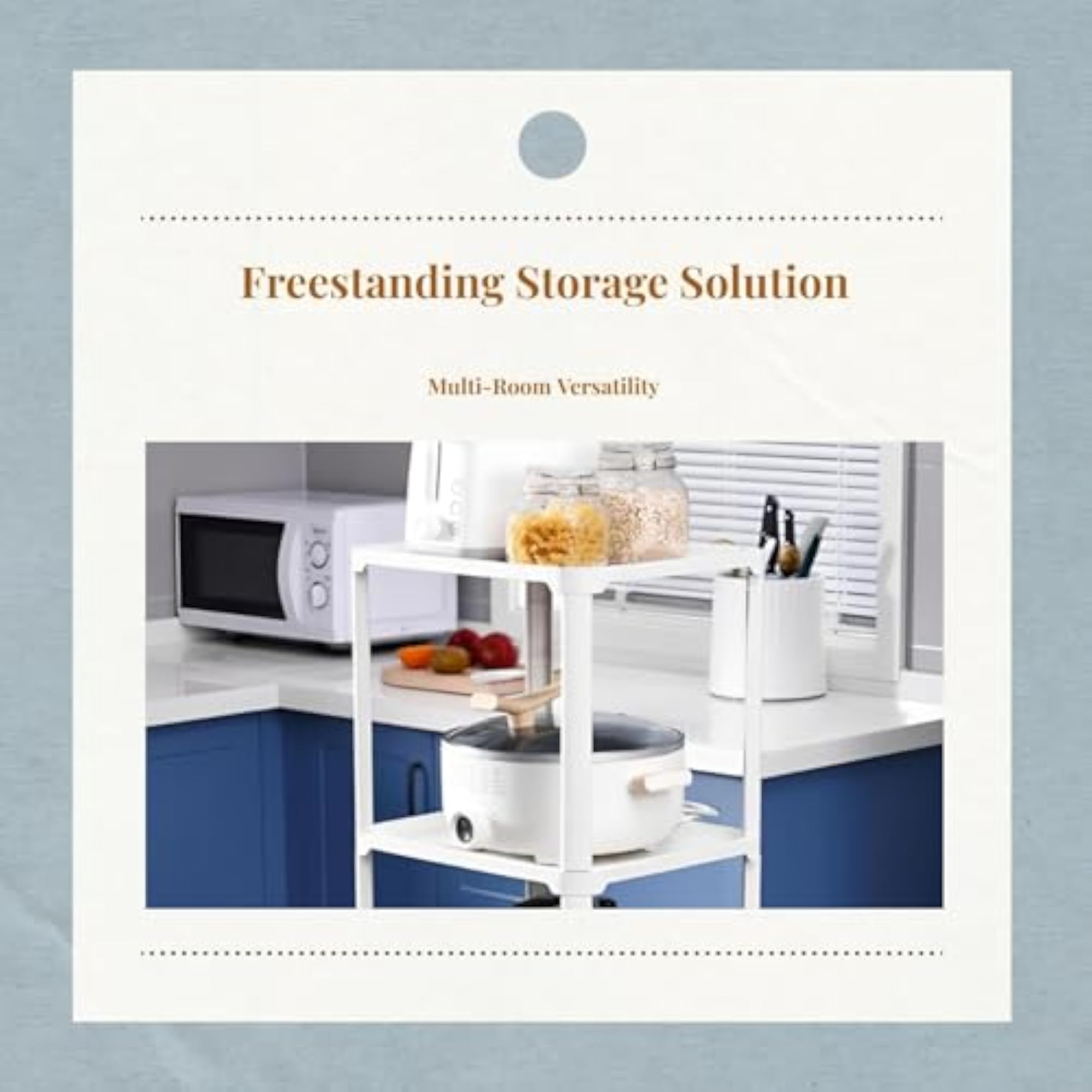 Japanese Design Kitchen Storage Rack, Rolling Organizer