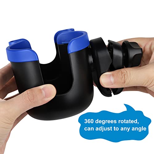 Image of Accmor Stroller Cup Holder with Phone Holder, Bike Cup Holder, Universal Cup Holder for Uppababy Nuna Doona Strollers, 2-in-1 Cup Holder for Walker, Wheelchair, Scooter