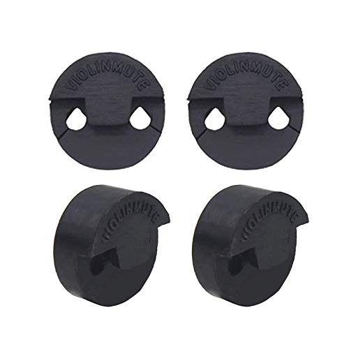 JZZJ Juego de 4 Sordinas de Viol�n Redondas de Goma Silenciador Pr�ctico para Viol�n y Peque�a Viola, Negro