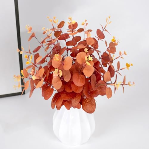 RXKFIGX 30 pezzi Eucalipto Decorazione Fiori Autunnali Artificiali, Rami di Eucalipto Artificiali, 31 cm, Rametti decorativi Foglie autunnali Decorazioni autunnali per Casa, Giardino, Veranda