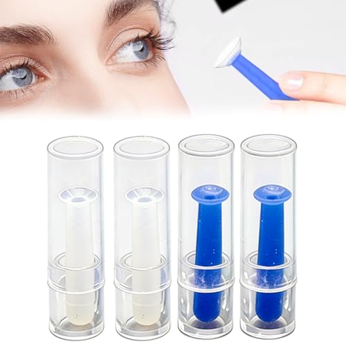 MKEAWWU 4 Unidades Lentillas Diarias, Ventosas Para Quitar Lentes De Contacto, 2 Azules Y 2 Transparentes, Tamaño 2.8 Cm, Solo Para Lentes Duras
