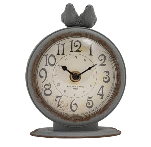 Creative Co-Op Grey Pewter Mantel Birds Clocks, Pack Of 1,Da3835 #TOP7