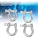 Alomejor 4 Pack 304 Stainless Steel Bow Shackles, High Load Capacity Snap Rings for Industrial Lifting and Marine Use