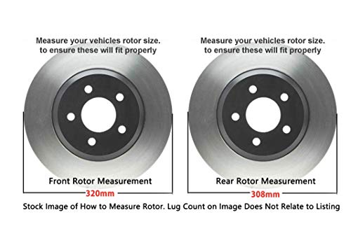 Image of Detroit Axle - Brake Kit for 2005 2006 2007 Nissan Murano, Front and Rear Drilled and Slotted Brake Rotors Ceramic Brake Pads Replacement